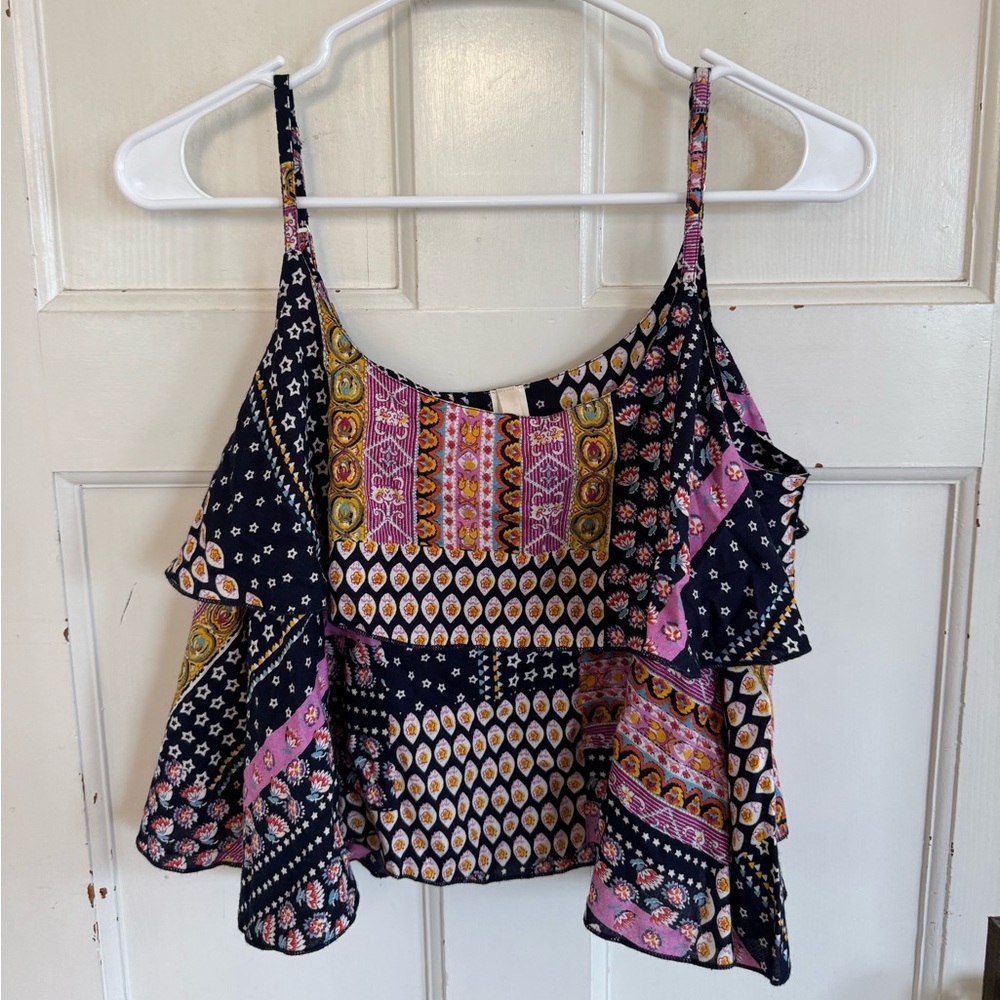 Raga Avah colorful layered‎ flowy camisole top size medium